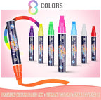 Window Chalk Markers Washable, Neon 8 Colors Jumbo Chalk Marker Car Glass Erasable, Liquid Chalk Pens with 10mm Thick Tips for Chalkboard, Windows, Glass, Mirror, Auto, Poster, Bistro, Cars of DIY