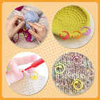Jmuiiu 100pcs Metal Stitch Markers, Spiral-Shaped Stitch Markers for Crocheting, Colorful Crochet Ring, Crochet Markers for Crocheting and Knitting with Storage Box
