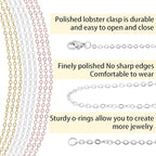 Jishi 30ft Jewelry Making Chains Bulk 2mm Necklace Chains, Jewelry Making Supplies, DIY Craft Earring Bracelet Making Findings, 3-Colors Gold Silver Rose Gold Plated Metal Rolo Cable Link Chain Rolls