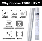 TORC Silver Glitter HTV Heat Transfer Vinyl Roll 12 inch x 10 ft Iron on Vinyl for T Shirts Crafts