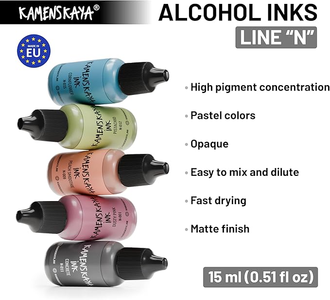 Alcohol Ink Set - 34 Color Variations - Set #20-4 Alcohol Inks x 0.51 fl oz (15 ml)