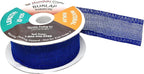 Mandala Crafts Royal Blue Burlap Ribbon 1.5 Inches Wide Jute Ribbons for Crafts - 20 Yds Roll Rustic Burlap Wrap Trim Ribbons for Wreaths Bows Wedding Party Decoration