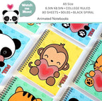 Animation Notebooks | Cute Spiral Notebook | A5 Size 6.5in x 8.75in | 160 pages | 80 Sheets Smooth, durable, and bleed-resistant 90lb lined inner pages | Interactive cover that brings your imagination to life | Creative Companion for journaling, notes,...