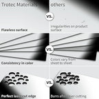 Trotec | Metallic Looking Acrylic Sheet | 12"x12"x1/16, 8 Pcs | Bright Chrome/Black | Metallic Finish - Scratch Resistant for Laser Engraving & Cutting,Printing,Glowforge,Name Plate | USA Made