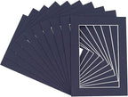 6x8 Mat for 8x10 Frame - Precut Mat Board Acid-Free Show Kit with Backing Board, and Clear Bags Navy 6x8 Photo Matte Made to Fit a 8x10 Picture Frame Matboard for Framing, Pack of 10 Mats
