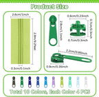 DOITEM 31 Yards / 28 m 10 Pieces Sewing Zippers #3 Nylon Coil Zippers Assorted Zipper for Sewing with 40 Zipper Sliders for DIY Tailor Sewing Crafts Supplies, 10 Color
