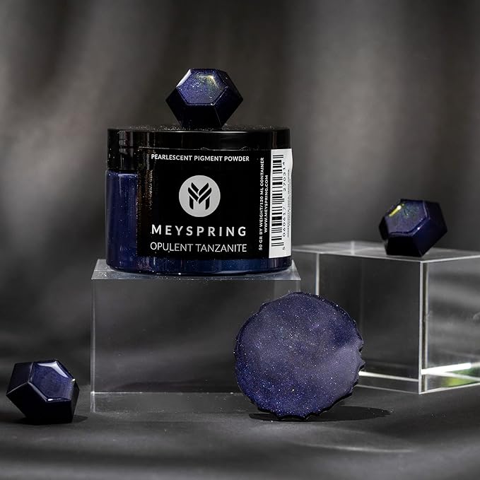 MEYSPRING Opulent Tanzanite - Intense Blue Mica Powder for Epoxy Resin - Navy Blue Pigment - Resin Art Supplies - Epoxy Resin Color Pigment - Blue Dye