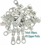 Leekayer #5 Silver Metallic Nylon Coil Zippers by The Yard Bulk 10 Yards Zipper Tape with 25pcs Silver Sliders for DIY Sewing Tailor Craft Bag (Navy Black)