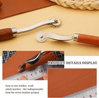 Nitlak 2 PCS Tracing Wheel,Tracing Wheel Sewing Tool,Wooden Handle Stainless Steel Pounce Wheel,Tracing Wheel for Sewing Patterns, Tracing Wheel Tool for Leathercraft, Professional Marking Spacer