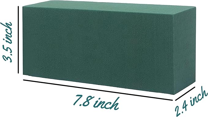 Pack of 8, Dry and Wet Floral Foam Blocks for Fresh and Artificial Flowers, Each (7.8” L x 3.5” W x 2.4” H), for Wedding, Birthdays, Home, Office and Garden Decorations