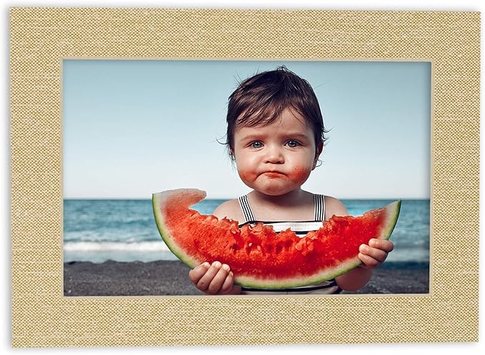 Poster Palooza 8x10 Mat Bevel Cut for 6x8 Photos - Acid Free Fresh Linen Canvas Precut Matboard - For Pictures, Photos, Framing - 4-ply Thickness