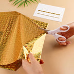 Briartw 20x29cm Hot Foil Paper 50 Sheets Pack Toner Reactive Foil Hot Stamping Foil Paper by Laser Printer and Laminator for Scrapbooking Craft Cardmaking DIY Album (Golden Gemstone, 50 Sheets)