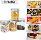 novelinks 8 oz Clear Plastic Jars with Screw-On Lids - BPA-Free Refillable Storage Containers for Slime, Spices, Crafts, Kitchen & Home Organization (16 Pack,Silver)