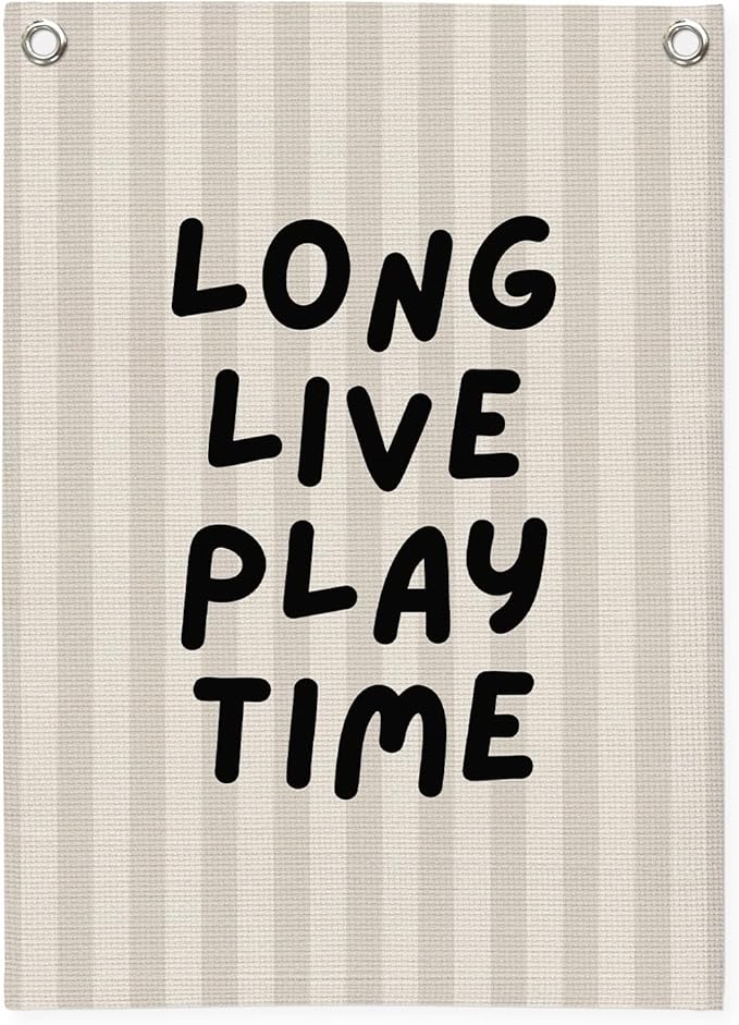 Toddler Boy Room Decor,Long Live Playtime Canvas Banner，Boy Nursery Decor Wall Hanging Banner Flag for Toddler Kids Room Nursery Playroom Bedroom 18x25 Inch