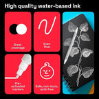 ARTISTRO 5 White Dual Tip Brush + Fine Acrylic Paint Markers - Easy for All Ages & Levels Paint Pens for Fabric, Rock, Glass, DIY - Halloween Pumpkin Painting Kit, Art Supplies, Christmas Gift