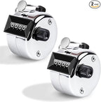 Clicker Counter, Metal Hand Tally Counter Clicker with 4 Digit Display, Pitch Counter for Golf Stroke, Baseball, Coaching, Knitting, Lap, Row Sport, Silver