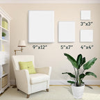 ESRICH 4 Pack Stretched Canvas for Painting with 9x12, 5x7, 4x4, 3x3, Primed Acid-Free Cotton Blank Canvases for Painting, Painting Canvas for Oil & Acrylic Paint.