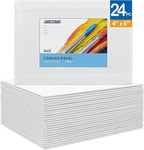FIXSMITH Canvas Boards for Painting 4x6 Inch, Super Value 24 Pack Mini Canvases, White Blank Canvas Panels, 100% Cotton Primed, Painting Art Supplies