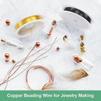0.3 mm/28 Gauge Copper Wire for Jewelry Making, 49.2FT Copper Beading Craft Wire for Jewelry/Weaving/DIY Crafting/Planting, Color-Retaining [15M, Metallic Black]