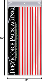 Flexicore Packaging Red Pin Stripe Print Gift Wrap Tissue Paper Size: 15 Inch X 20 Inch | Count: 100 Sheets | Color: Red Pin Stripe