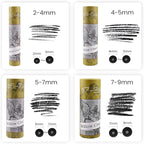 LOONENG Willow Charcoal Sticks, Natural Willow Charcoal for Artists, Beginners, or Students of All Skill Levels, Great for Sketching, Drawing, and Shading, Approx 2-4mm in Diameter, Pack of 25
