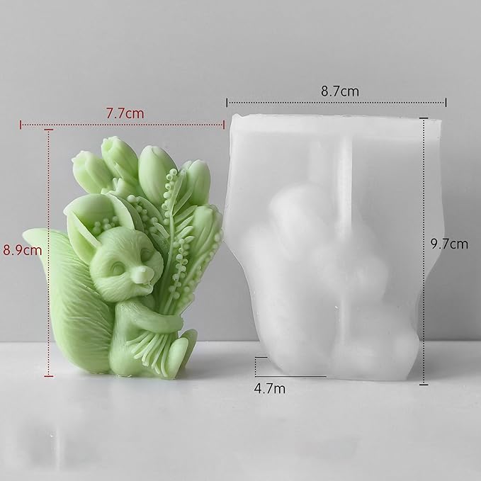 Squirrel Tulip Candle Resin Mold - Resin Casting Silicone Molds for Home Decor & Candle Making Wave Spiral Mold