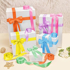 1-1/2 Inch Rainbow Satin Ribbons for Crafts, 6 Rolls Single-Faced Rainbow Assorted Ribbons for Gift Wrapping Flower Bouquet Wedding Invitations Bridal Shower Hair Bow Garland Party Decor