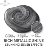 BALTIC DAY Metallic Platinum Silver Epoxy Resin Pigment Paste XL (191g/6.7oz) – Opaque Epoxy Dye & High Concentration Coloring Paste, Mica Powder Alternative for Resin Art, Jewelry, Tumblers
