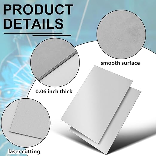 Hicarer 1 Pcs Mild Steel Sheet Cold Rolled 18 Gauge Metal Plate 0.06 Inch (1.5mm) Thick Weldable Metal Sheets for Professional Industrial DIY Use, Clean Surface Easy to Weld (36'' x 24'')
