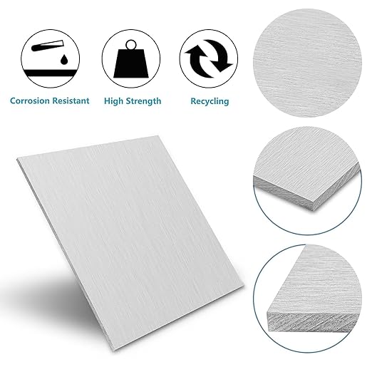 2PCS 6061 Aluminum Sheet Plate, 10" x 14" x 1/8" Thickness Heavy Duty Aluminum Sheets Plates with Protective Film, Rectangle Aluminum Plate Solid Metal Sheet Plate for DIY Projects Base Plate