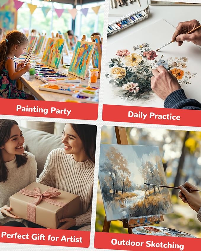 Canvas Boards for Painting 60 Pack, 11x14 Inch Canvas Panels White Blank 100% Cotton Art Supplies for Acrylics Oil Watercolor Tempera Paints