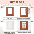 uxcell Picture Mats, 8 x 10 Mat Board Center for 5 x 7 Pictures Acid Free White Core Bevel Cut Frame Mattes with Backing for Display Art Measuring, White