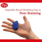Pepy Plastilina Reusable and Non-Drying Modeling Clay; Set of 24 Bars, 1.4 Ounce Each, Perfect for Arts and Crafts Projects, Dark Blue