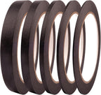 5 Rolls Pinstripe Tape - Masking Tape 1/16", 1/8", 1/4", 1/2", 3/4" - Thin Painters Masking Automotive Tape for DIY, Car, Auto, Paint, Art, Tumblers (Black)