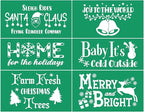 JAJADO Christmas Tree Stencil Deer Silk Screen Stencils Reusable Self Adhesive Silk Screen Transfers Screen Print Stencil Holiday for Crafts on Wood, Fabric, Glass, Mug, DIY Christmas Home Decor