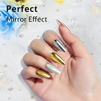 Gold Silver Chrome Nail Powder, 12 Colors Iridescent Holographic Unicorn Chrome Powder for Nails, Metallic Mirror Effect Rose Gold Champagne Nail Powder Pigment Glitter Foils Flakes Nail Art