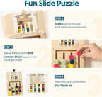TOP BRIGHT Slide Puzzles for Kids Ages 4-6 Boys Girls, Travel Games Road Trip Activities for Kids, Montessori Color Matching Toys for 3+ Years Old, Brain Teaser Birthday Gift