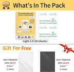 TransOurDream Tru-Iron on Heat Transfer Paper for Light Fabric (20+2 Sheets, 8.5x11") Printable Iron on Transfers Paper for Inkjet Printer & Heat Transfer Vinyl for T Shirts (L2-BW-22)