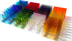40 Transparent Stained Glass Sheets, 4”x6” Textured Bright Transparency Mosaic Glass Pack, Variety Cathedral Art Glass Pieces for DIY Mosaic Tiles Crafts, Home Decor, Suncatchers