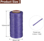 uxcell Flat Leather Sewing Waxed Thread, 270m / 295 Yards Polyester Wax String, 150D Wax Stitching Cord for Leather Crafts, Bookbinding, Bracelets Braided, Light Purple