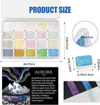 Mini Glitter Watercolor Paint Set, 20 Colors Shimmer Metallic Watercolour Painting Sets, Solid Pearl Water Color Paints for Kids, Adult, 1ml Trial Pack (Aurora)