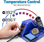 WEP 926LED V3 Soldering Station 130W MAX Soldering Iron Kit with Solder Wire, 5 Soldering Tips, Tweezers, Solder Sucker, Tip Cleaner, Temperature Control, Sleep Mode, C-F Conversion