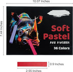 Soft Pastels Set, Square Chalk Pastel Sticks, Assorted Colors for Artists, Students & Beginners, Drawing, Coloring, Sketching, Shading, Blending & Layering (36 Colors)