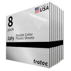 Trotec | Metallic Looking Acrylic Sheet | 12"x12"x1/16, 8 Pcs | Brushed Silver/Black | Metallic Finish - Scratch Resistant for Laser Engraving & Cutting,Printing,Glowforge,Name Plate | USA Made
