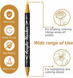 TOSAHRE Acrylic Paint Pens Markers 100 Colors Waterproof Dual Tip Acrylic Markers Set with Brush & Fine Tip Coloring Pens for Rock Painting Wood Scrapbook Fabric Glass Ceramic DIY Craft Art Supplies
