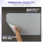 Xulmar Tracing Paper 9x12 63 GSM - Pack of 50 Sheets Tracing Paper for Sewing Patterns, Drawing Overlays & Sketching on Art Paper & Sketch Book
