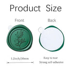 PONATIA 50 Pcs Emerald Green Wax Seal Stickers - Self- Adhesive Wedding Seal Stickers, Perfect for Invitation Cards, Envelopes Christmas Cards, Gift Wrapping, Party Menu Decor