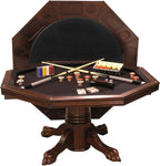 Combination 3 in 1 Poker/Game Table (Mahogany Finish)