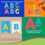 FreshCut Crafts 636 Pcs 1.5 in. Bright Bulletin Board Letters & Numbers, Capital Alphabet Letters, Numbers, Punctuation, US Made Card Stock Punch Outs for Posters, Bulletin Boards, Classroom