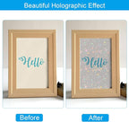 PATIKIL 8.3x5.8" Holographic Sticker Paper, 20Sheets A5 Polypropylene Self-Adhesive Transparent Waterproof Laminate Overlay Film for Photo Cards Scrapbook Decorations, Starlight